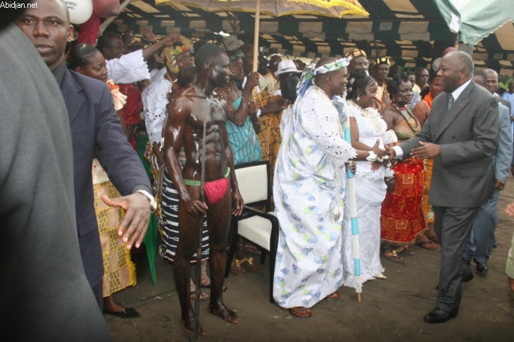 Adjamé-Bingerville / Laurent Gbagbo à l’intronisation du 20e Chef du village